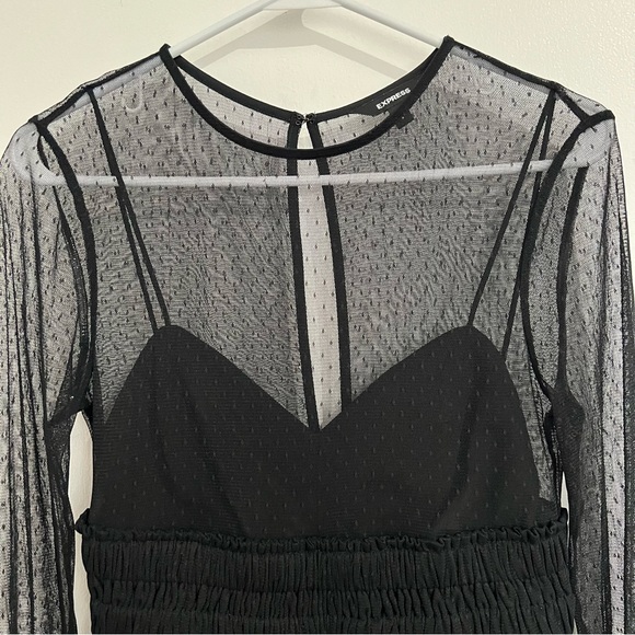 Express Black Mesh Top - Picture 4 of 10